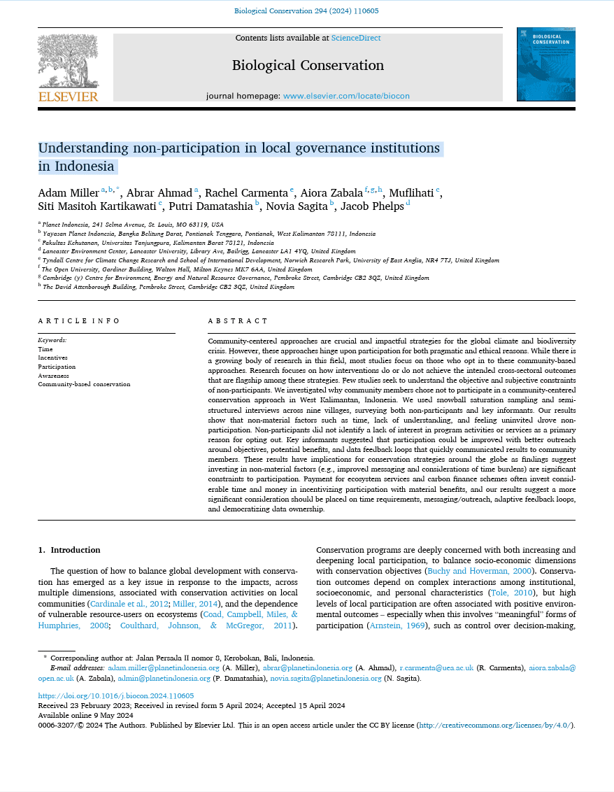 Understanding non-participation in local governance institutions in Indonesia